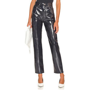 AGOLDE Recycled Leather 90s Pinch Waist Pants in Shadow Patent 30